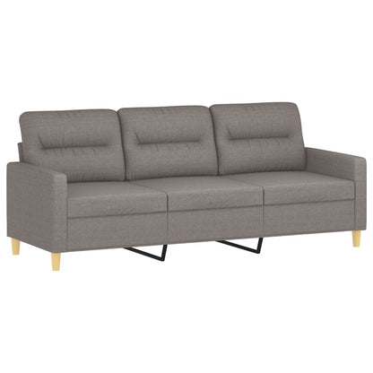 Set di Divani 3 pz con Cuscini Tortora in Tessuto | homemem39