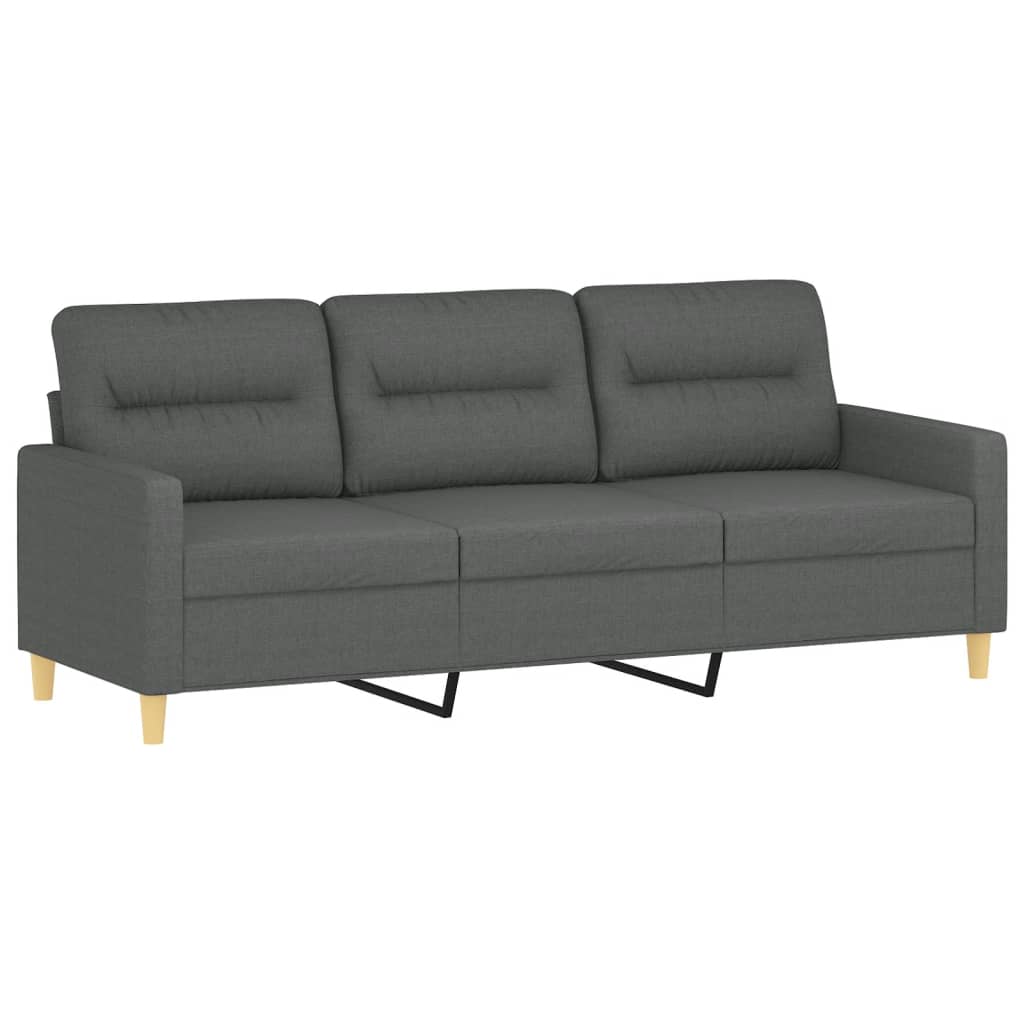 Set di Divani 4 pz con Cuscini Grigio Scuro in Tessuto | homemem39