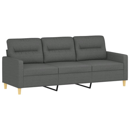 Set di Divani 4 pz con Cuscini Grigio Scuro in Tessuto | homemem39