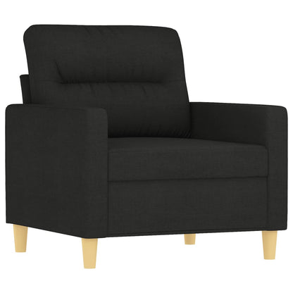 Set di Divani 4 pz con Cuscini Nero in Tessuto | homemem39