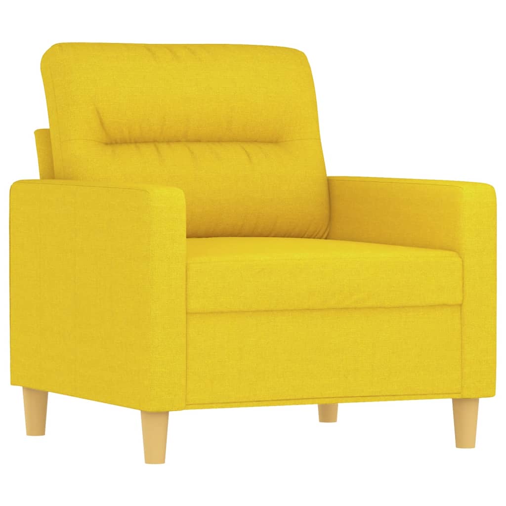 Set di Divani 4 pz con Cuscini Giallo Chiaro in Tessuto - homemem39
