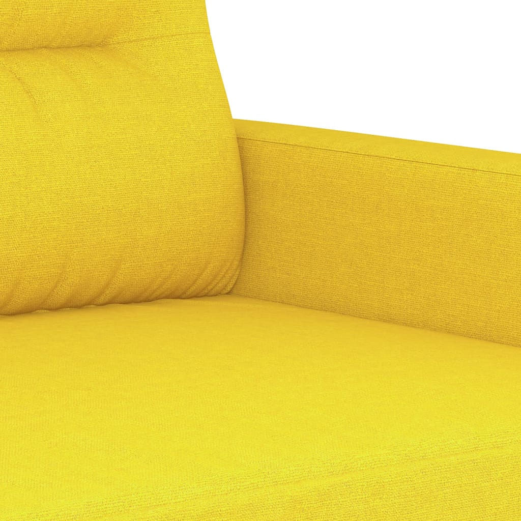 Set di Divani 4 pz con Cuscini Giallo Chiaro in Tessuto | homemem39
