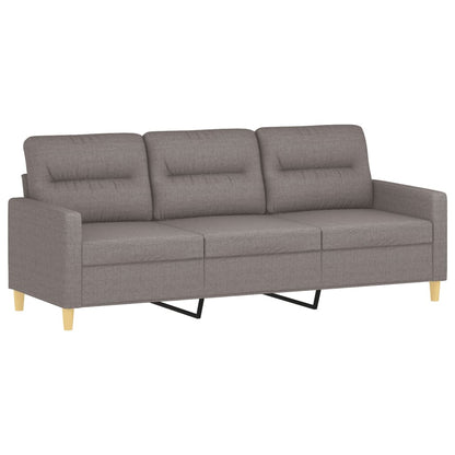 Set di Divani 4 pz con Cuscini Tortora in Tessuto | homemem39
