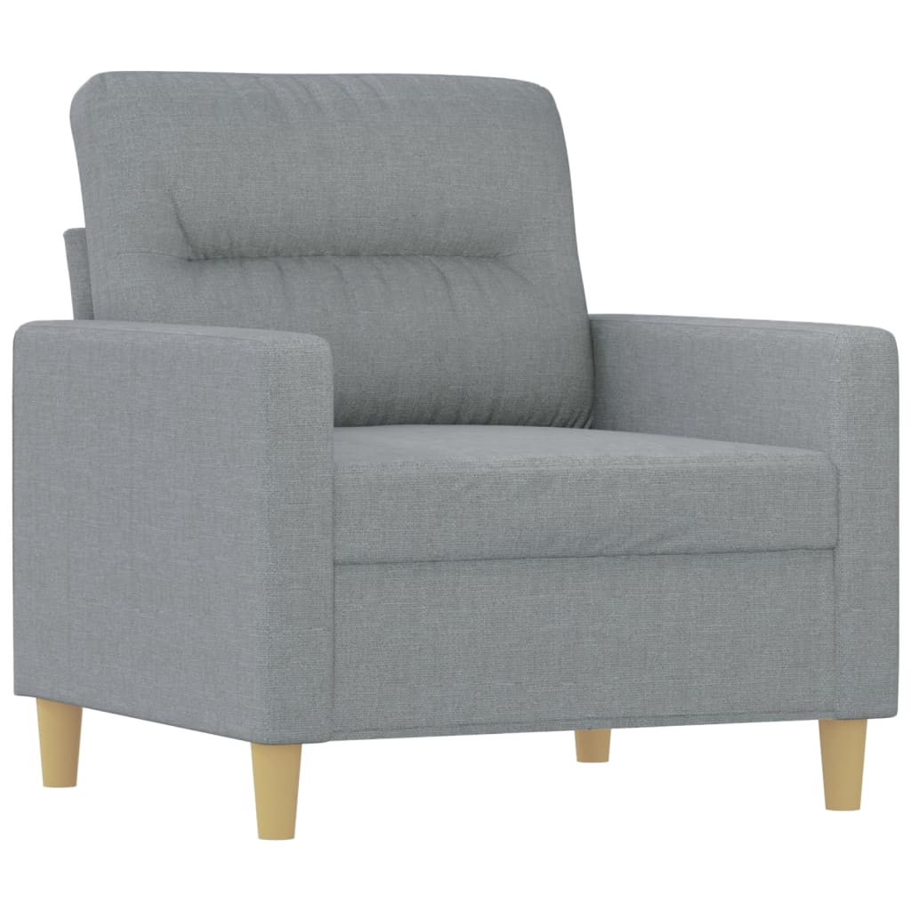 Set Divani 3 pz con Cuscini Grigio Chiaro in Tessuto | homemem39