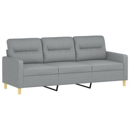 Set Divani 3 pz con Cuscini Grigio Chiaro in Tessuto | homemem39