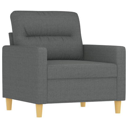 Set di Divani 3 pz con Cuscini Grigio Scuro in Tessuto | homemem39