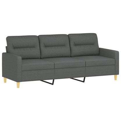 Set di Divani 3 pz con Cuscini Grigio Scuro in Tessuto | homemem39