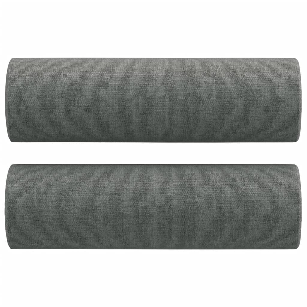 Set di Divani 3 pz con Cuscini Grigio Scuro in Tessuto | homemem39