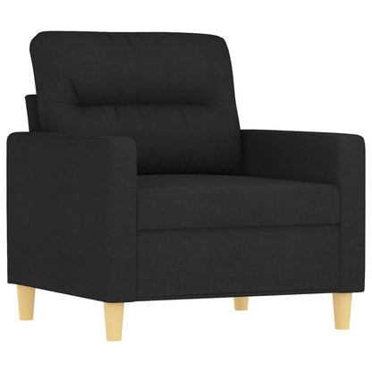 Set Divani 3 pz con Cuscini Nero in Tessuto | homemem39