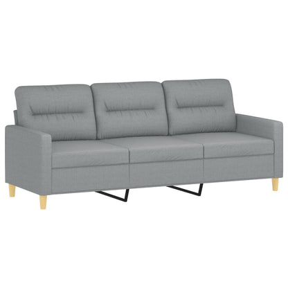 Set Divani 4 pz con Cuscini Grigio Chiaro in Tessuto | homemem39