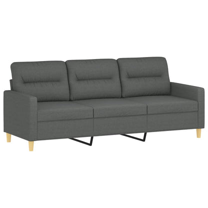 Set di Divani 4 pz con Cuscini Grigio Scuro in Tessuto | homemem39