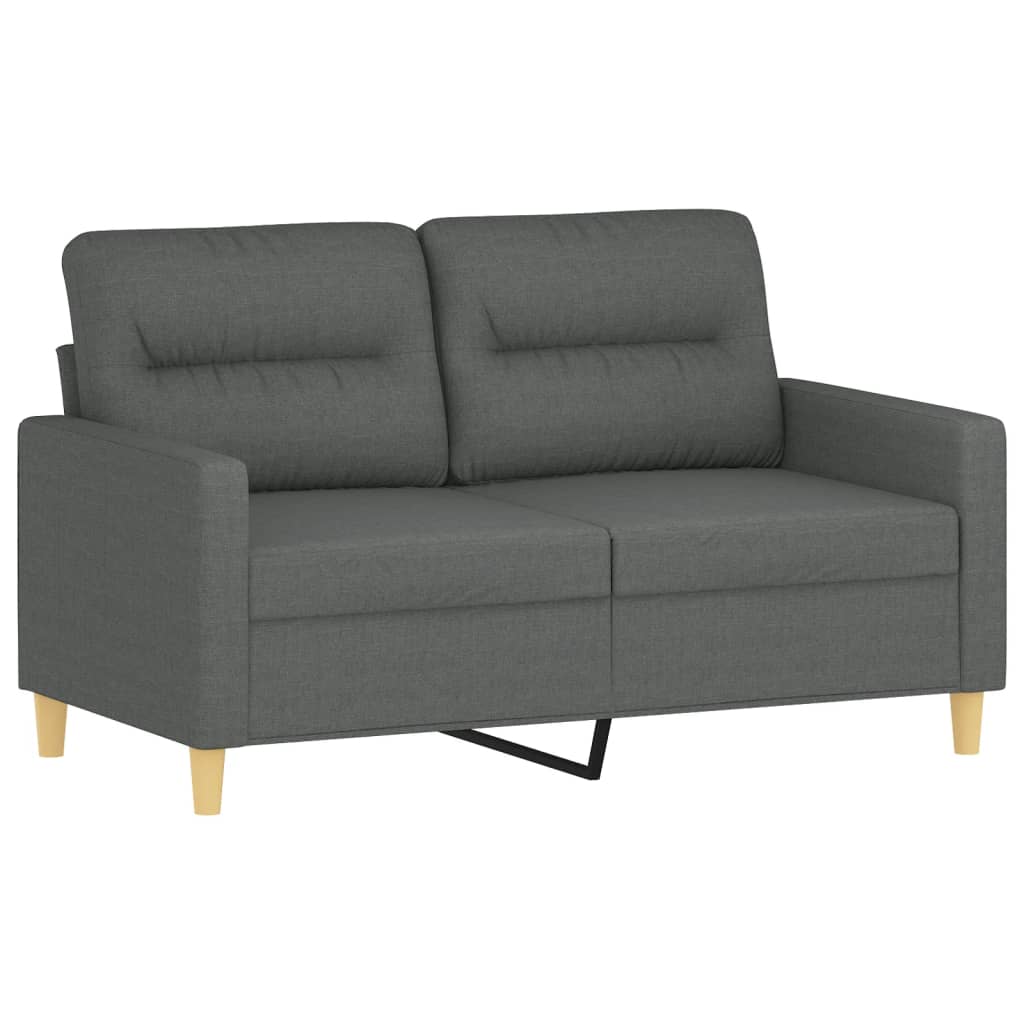 Set di Divani 2 pz con Cuscini Grigio Scuro in Tessuto | homemem39