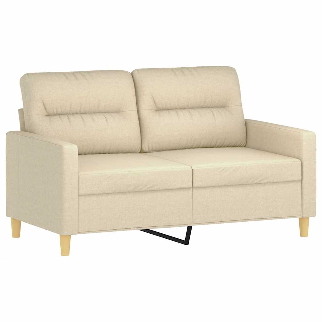Set di Divani 2 pz con Cuscini Crema in Tessuto | homemem39