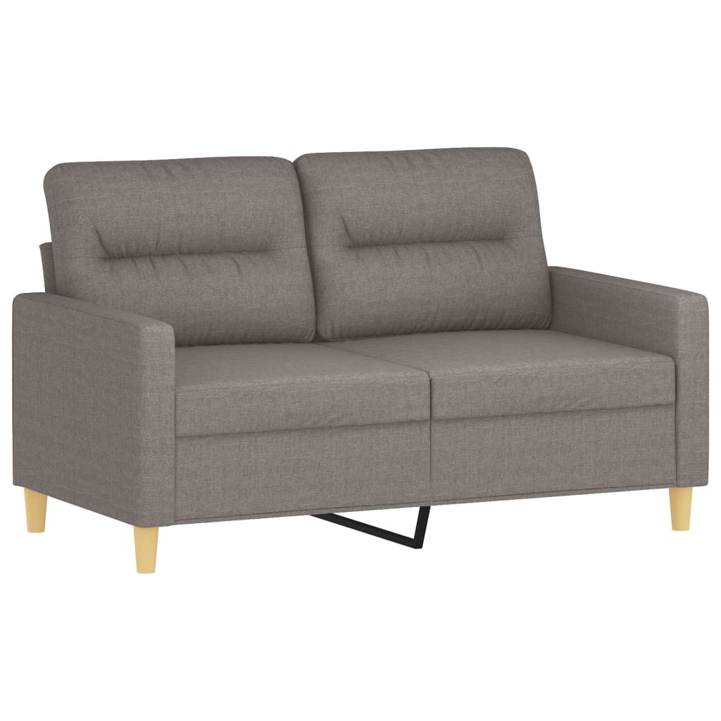 Set di Divani 2 pz con Cuscini Tortora in Tessuto | homemem39