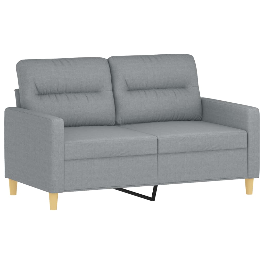 Set Divani 2 pz con Cuscini Grigio Chiaro in Tessuto | homemem39