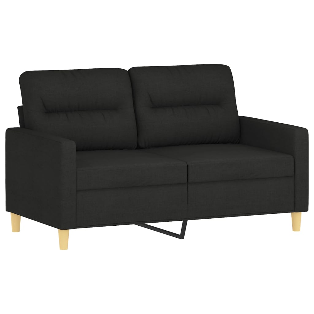 Set Divani 2 pz con Cuscini Nero in Tessuto | homemem39