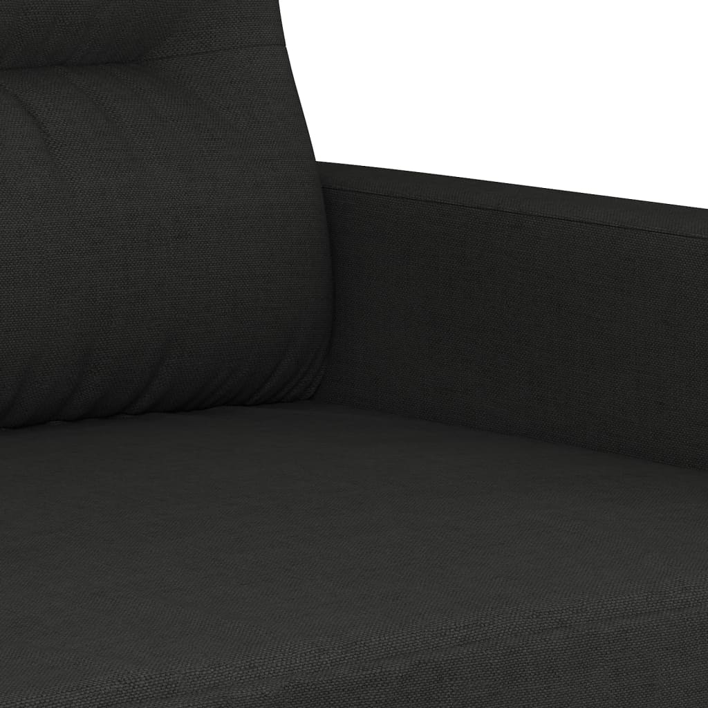 Set Divani 2 pz con Cuscini Nero in Tessuto | homemem39