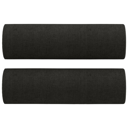 Set Divani 2 pz con Cuscini Nero in Tessuto | homemem39