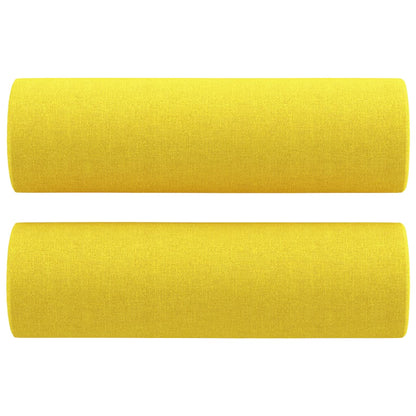 Set di Divani 2 pz con Cuscini Giallo Chiaro in Tessuto | homemem39