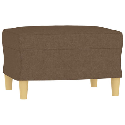 Set di Divani 3 pz con Cuscini Marrone in Tessuto
