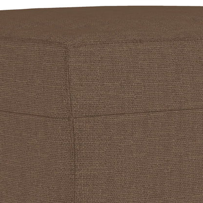 Set di Divani 3 pz con Cuscini Marrone in Tessuto