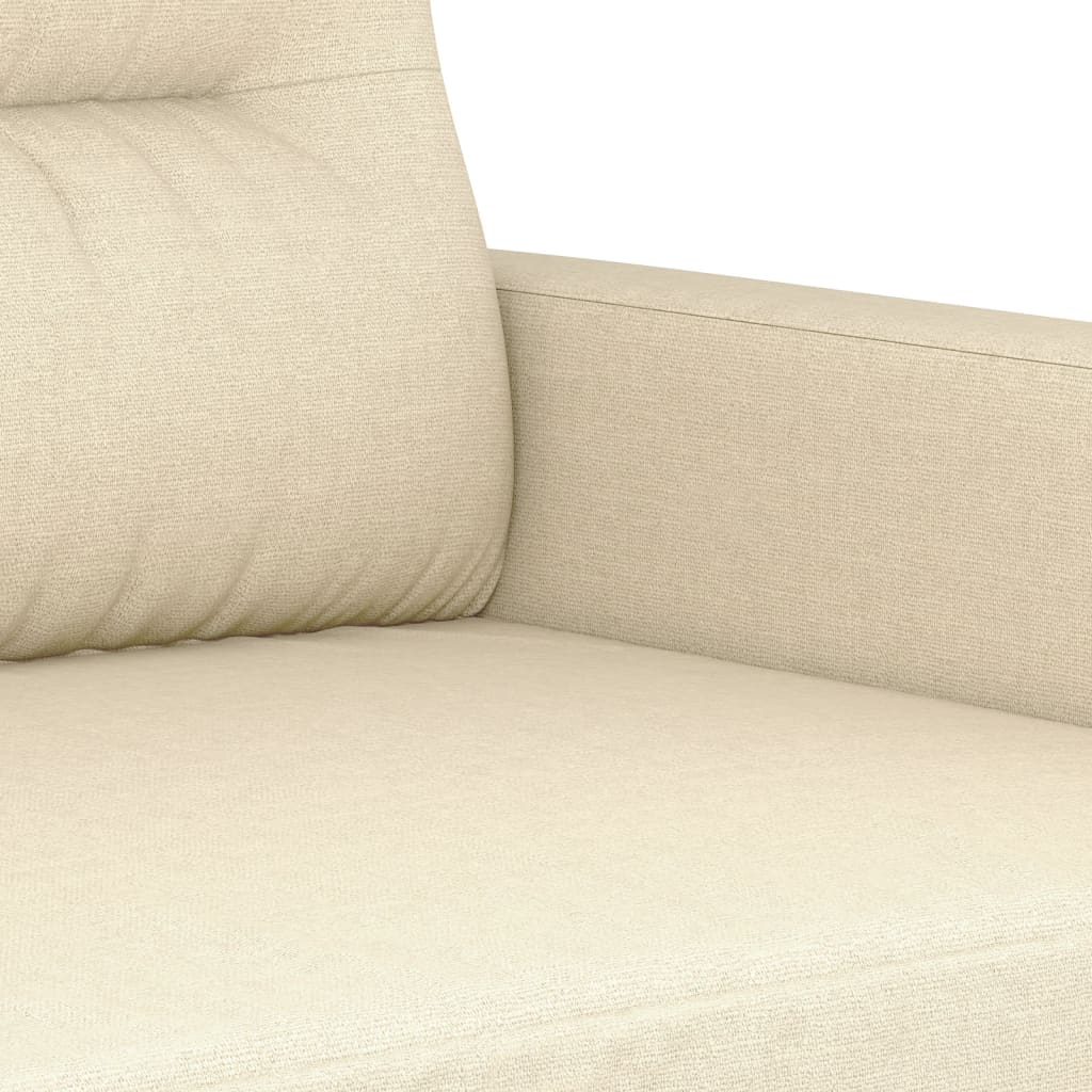 Set di Divani 3 pz con Cuscini Crema in Tessuto | homemem39