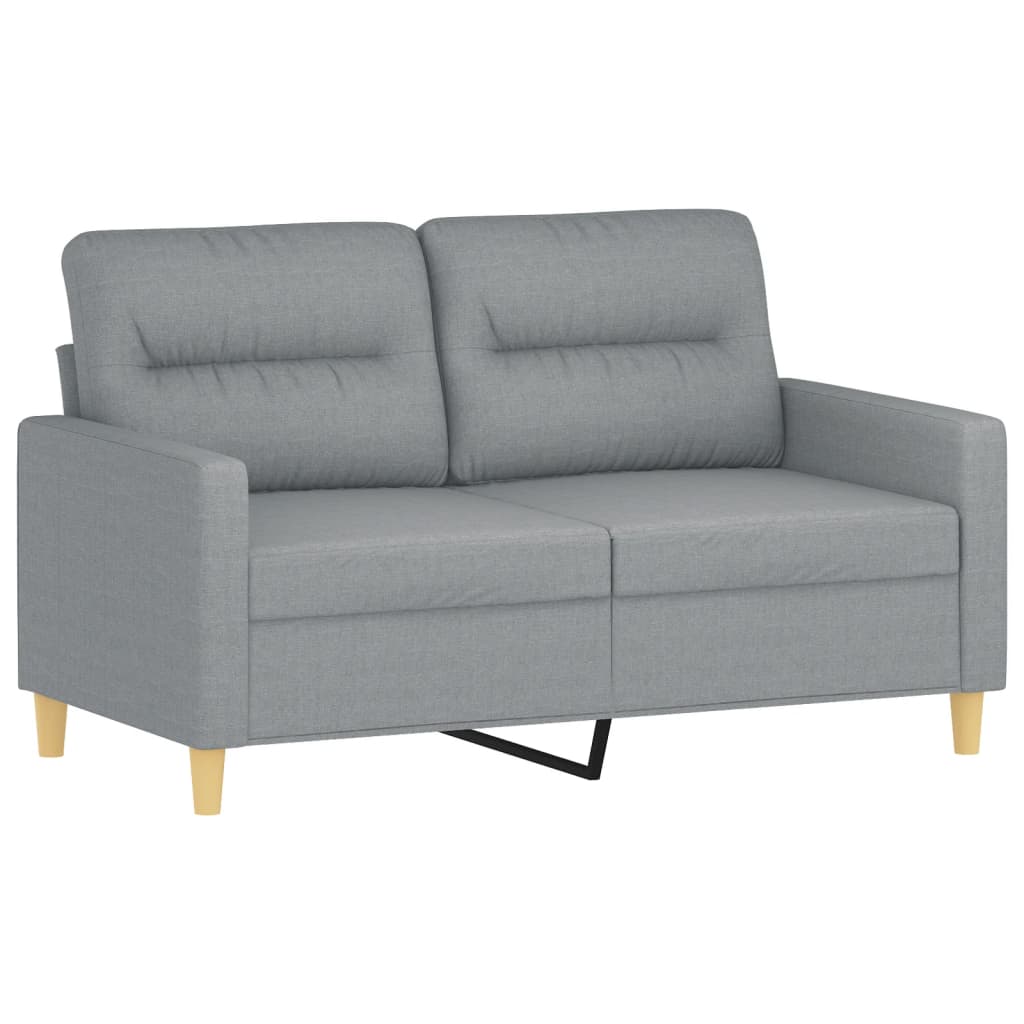Set Divani 2 pz con Cuscini Grigio Chiaro in Tessuto | homemem39