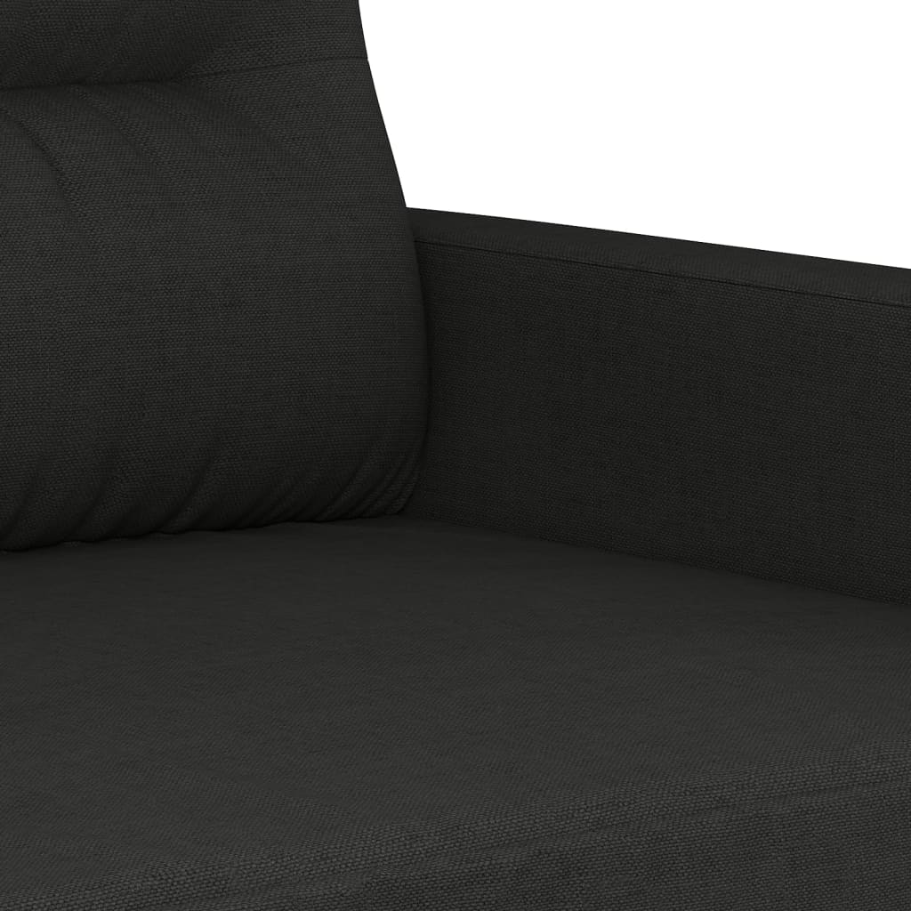 Set Divani 3 pz con Cuscini Nero in Tessuto | homemem39