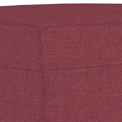 Set di Divani 3 pz con Cuscini Rosso Vino in Tessuto