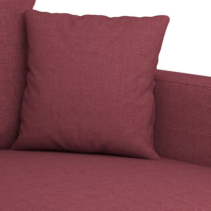 Set di Divani 3 pz con Cuscini Rosso Vino in Tessuto | homemem39