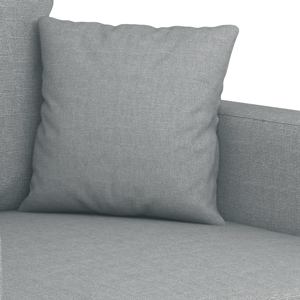 Set di Divani 2 pz con Cuscini Grigio Chiaro in Tessuto | homemem39