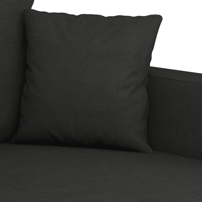 Set di Divani 2 pz con Cuscini Nero in Tessuto
