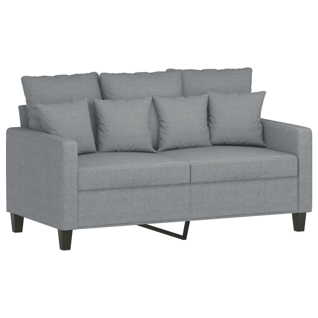 Set di Divani 3 pz con Cuscini Grigio Chiaro in Tessuto | homemem39