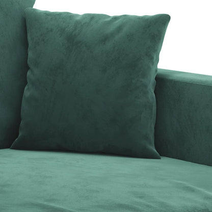 Set di Divani 3 pz con Cuscini Verde scuro in Velluto