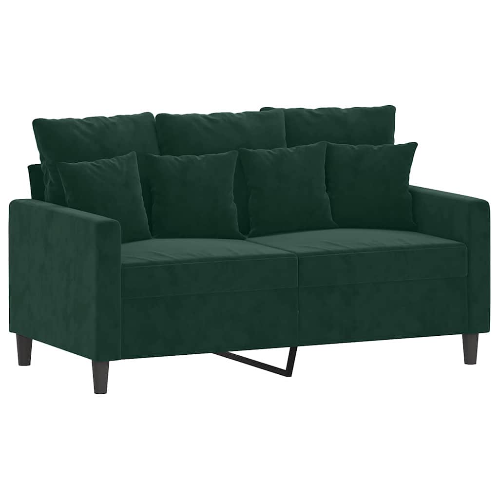 Set di Divani 2 pz con Cuscini Verde scuro in Velluto | homemem39