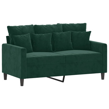 Set di Divani 3 pz con Cuscini Verde scuro in Velluto | homemem39