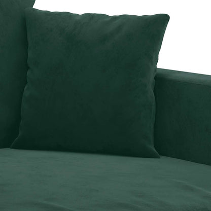 Set di Divani 3 pz con Cuscini Verde scuro in Velluto | homemem39