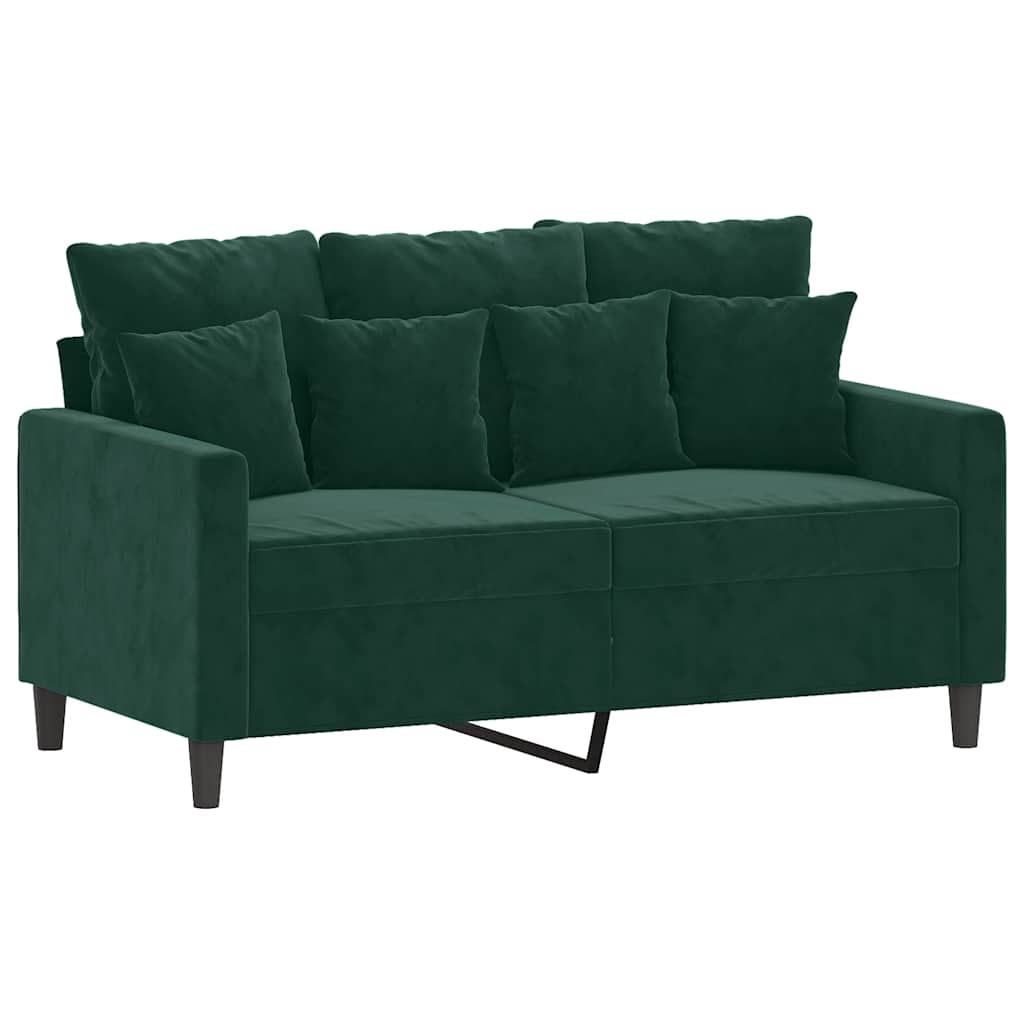 Set di Divani 2 pz con Cuscini Verde scuro in Velluto | homemem39