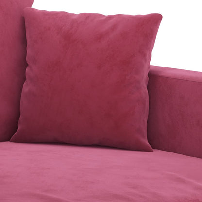 Set di Divani 2 pz con Cuscini Rosso Vino in Velluto | homemem39