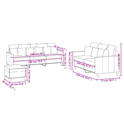 Set di Divani 3 pz con Cuscini Grigio Scuro in Velluto