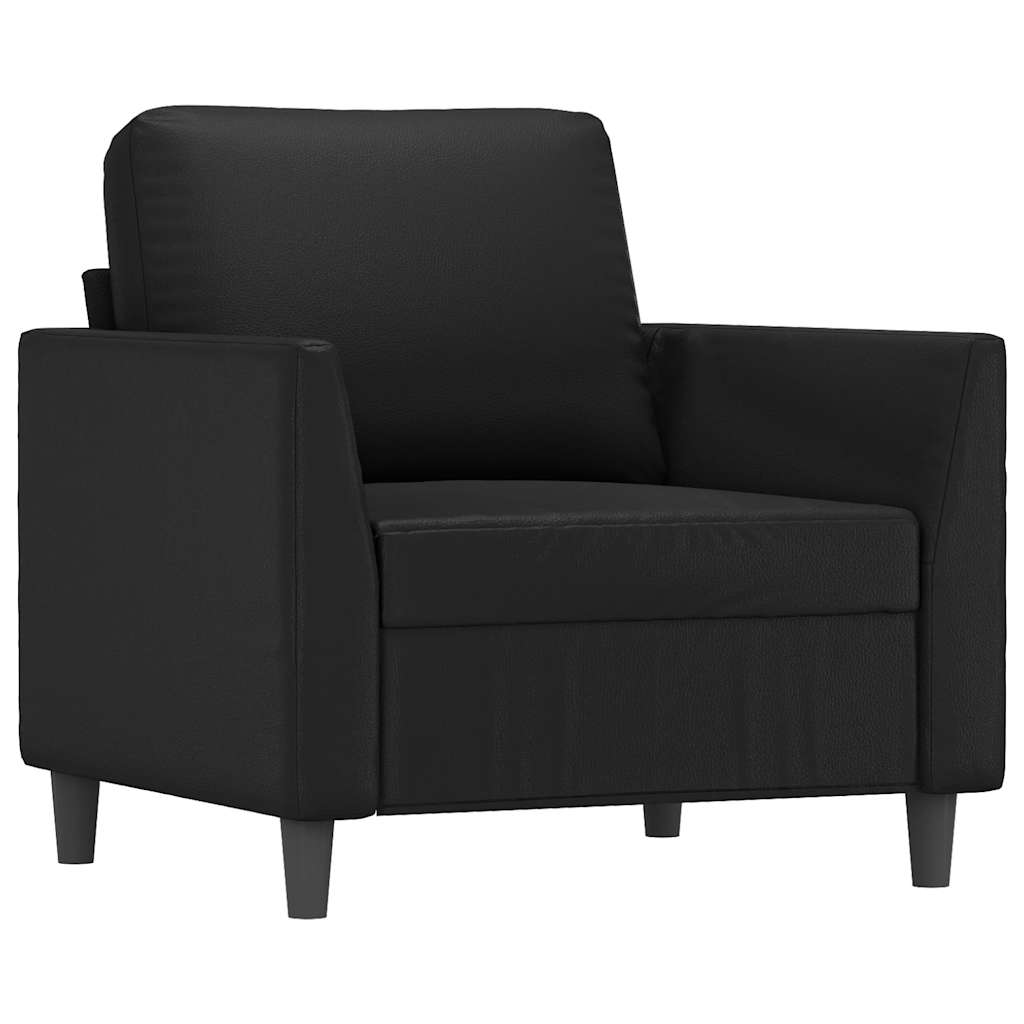 Set di Divani 3 pz con Cuscini Nero in Similpelle | homemem39