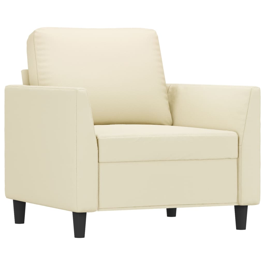 Set di Divani 3 pz con Cuscini crema in Similpelle | homemem39