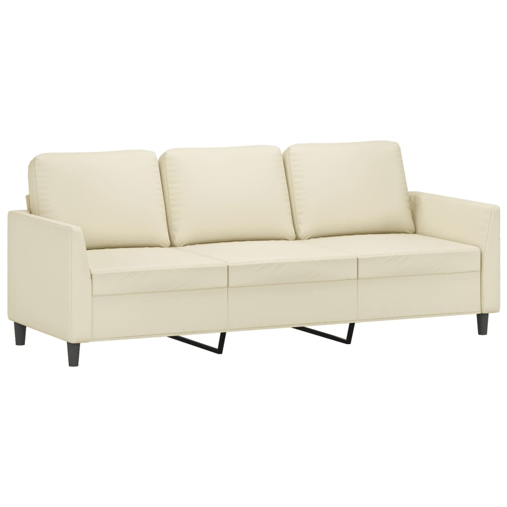 Set di Divani 3 pz con Cuscini crema in Similpelle | homemem39