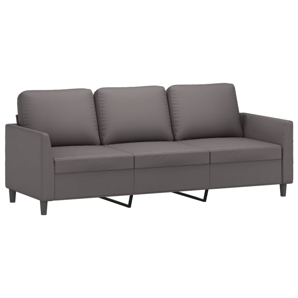 Set di Divani 3 pz con Cuscini Grigio in Similpelle | homemem39