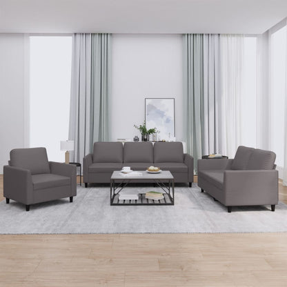 Set di Divani 3 pz con Cuscini Grigio in Similpelle | homemem39