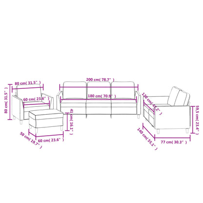 Set di Divani 4 pz con Cuscini Grigio in Similpelle | homemem39