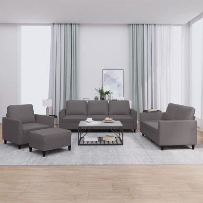 Set di Divani 4 pz con Cuscini Grigio in Similpelle | homemem39