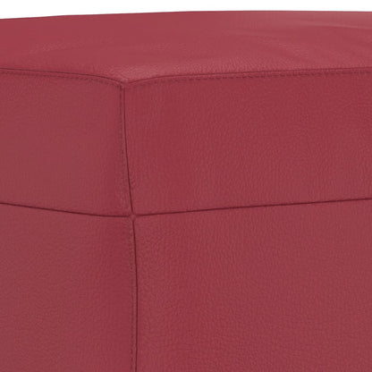 Set di Divani 4 pz con Cuscini Rosso Vino in Similpelle | homemem39