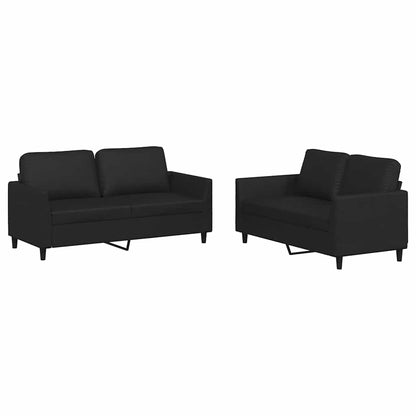 Set di Divani 2 pz con Cuscini Nero in Similpelle | homemem39