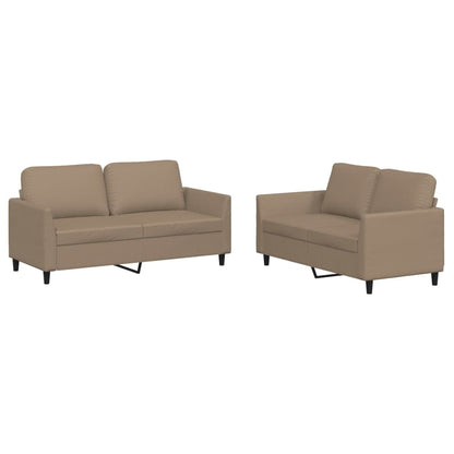 Set di Divani 2 pz con Cuscini cappuccino in Similpelle | homemem39